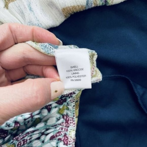 Chelsea & Violet Floral Crepe Lace Empire Waist HalterFlare Dress v neck low cut - Picture 8 of 8